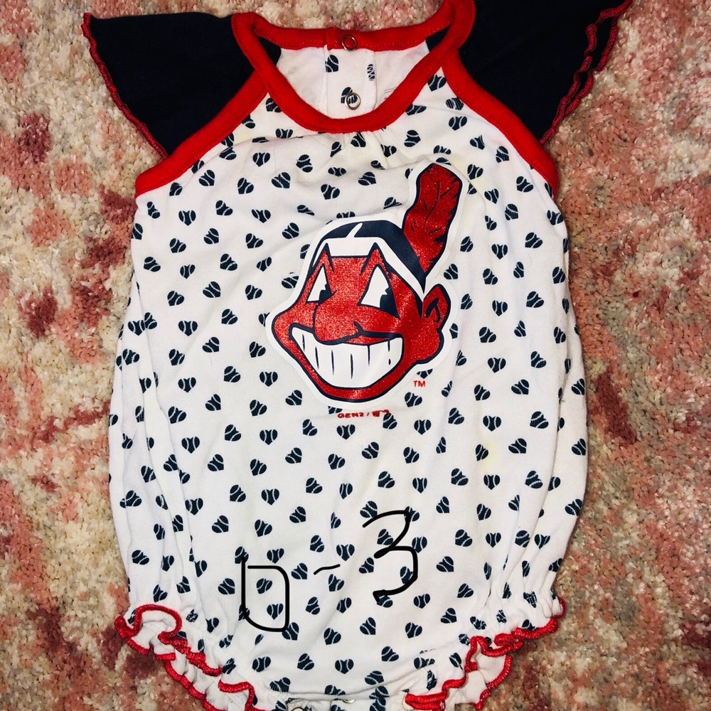 Cleveland Indians Baby Girl Romper Bundle